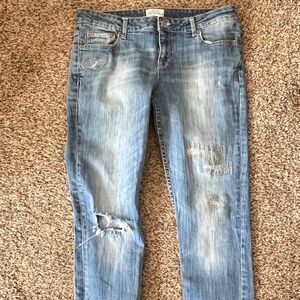Aeropostale Bayla Skinny Jeans Distressed & Embellished Straight Leg 32" Waist